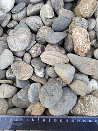 Kamenclub.ru: Галька речная окат (пестрая) фр. 20-40 мм. купить  в Нововоронеже галька речная пестрая, серая, серые оттенки галька речная окатанная округлая 5000 руб/т   фото КАМЕНЬ КЛУБ