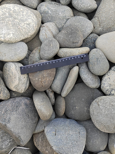 Kamenclub.ru: Галька речная плоская (серо-белая) фр. 70-120 мм. купить  в Нововоронеже галька галечник речной серый, белый окатанная плоская  природная галька 9000 руб/т   фото КАМЕНЬ КЛУБ