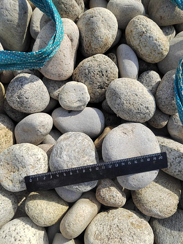 Kamenclub.ru: Галька речная окат (серо-белая) фр. 70-120 мм купить  в Нововоронеже галька галечник бело-серая, серо-белая, серая, белая речная природная галька  8000 руб/т   фото КАМЕНЬ КЛУБ