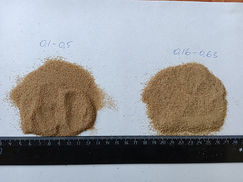 Кварцевый песок для площадок фр. 0,16-0,63 мм.  купить в Нововоронеже фото Камень Клуб