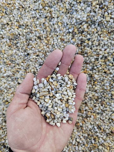 фото Галька крымская жемчужная фр. 3-5 мм. купить в Нововоронеже  в интернет-портале КАМЕНЬ КЛУБ