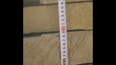 Kamenclub.ru: Песчаник пластушка желтый с рисунком (4-6 см)  купить в Нововоронеже плитняк пластушка желтый с рисунком песчаник 9 000 руб/м3   фото КАМЕНЬ КЛУБ