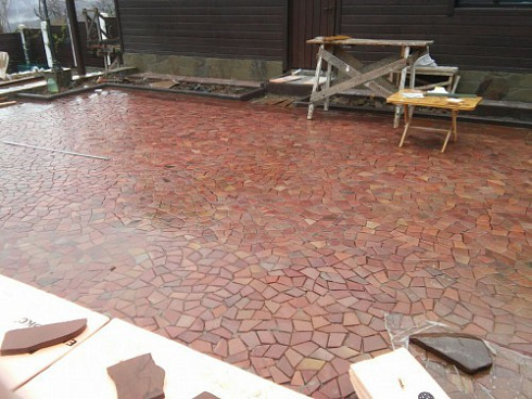 Kamenclub.ru: Песчаник брусчатка (Готика) art PSK-L-01  купить в Нововоронеже    2600 руб/кв.м    фото КАМЕНЬ КЛУБ