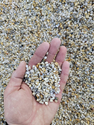 фото Галька крымская жемчужная фр. 3-5 мм. купить в Нововоронеже  в интернет-портале КАМЕНЬ КЛУБ